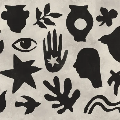 Symbolic, Black & Beige pattern image