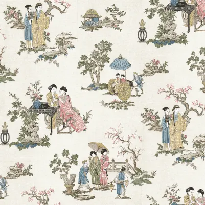 Toile Conversation, Beige pattern image