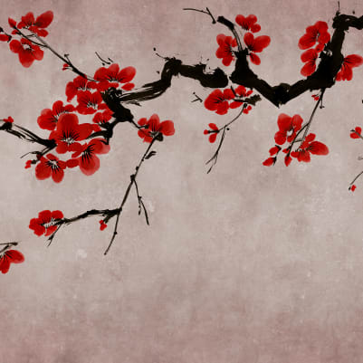 Blush of Spring, Red pattern image