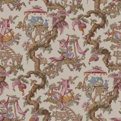 Dragon Tree Bloom, Beige pattern image