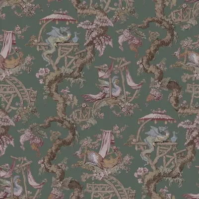 Dragon Tree Bloom, Green pattern image