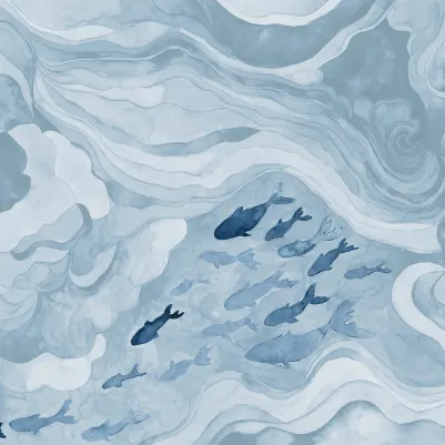 Silent Stream, Light Blue pattern image