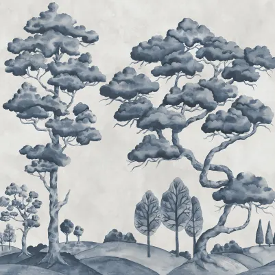 Poetic Trees, Blue pattern image