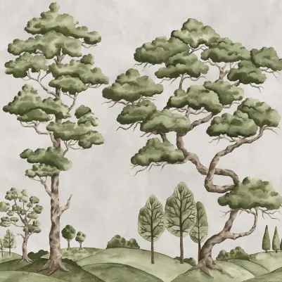 Poetic Trees, Beige pattern image
