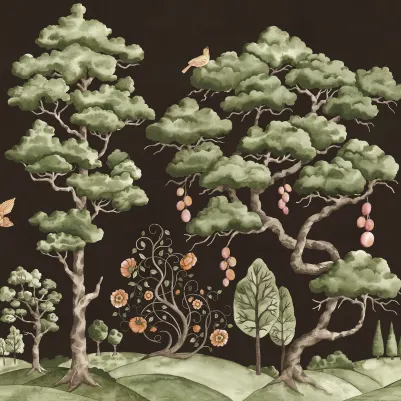 Forest Poem, Black pattern image