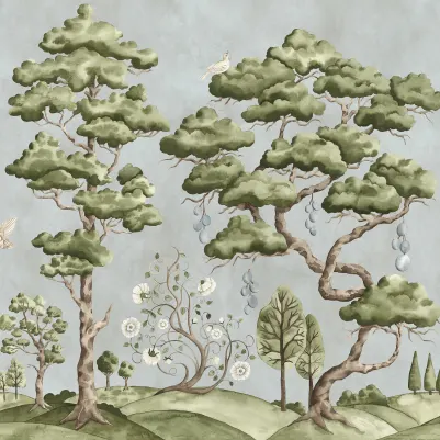 Forest Poem, Light Blue pattern image