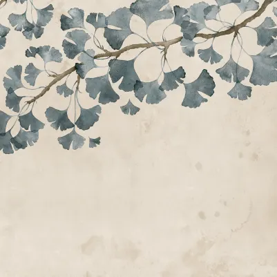 Maidenhair Tree, Blue pattern image