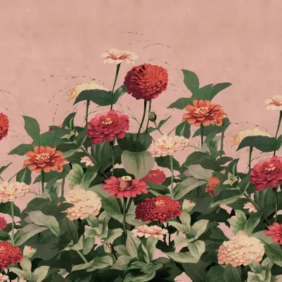 Vintage Meadow, Pink pattern image