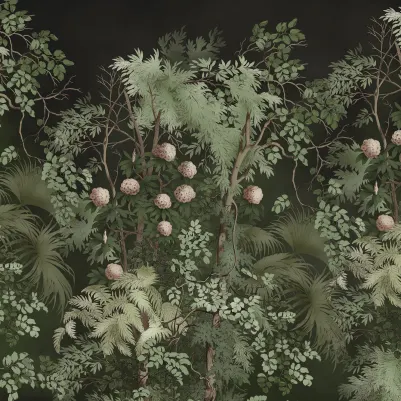 Tropical Bush, Dark Green pattern image