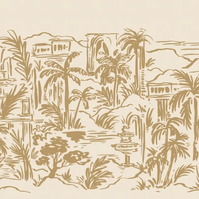Palm Oasis, Yellow pattern image