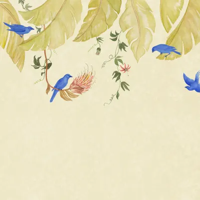 Birds in the Trees, Beige pattern image