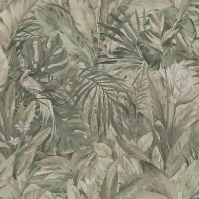 Birds in the Jungle, Light Green pattern image