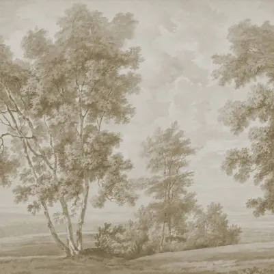 Tree on the Hill, Beige pattern image
