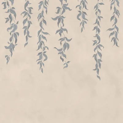 Hanging Leaves, Blue pattern image