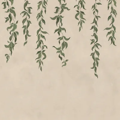 Hanging Leaves, Beige pattern image