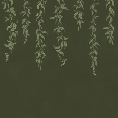 Hanging Leaves, Dark Green pattern image