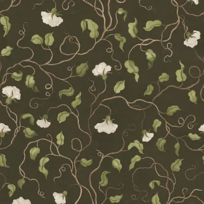 Soft Vines, Dark Green pattern image