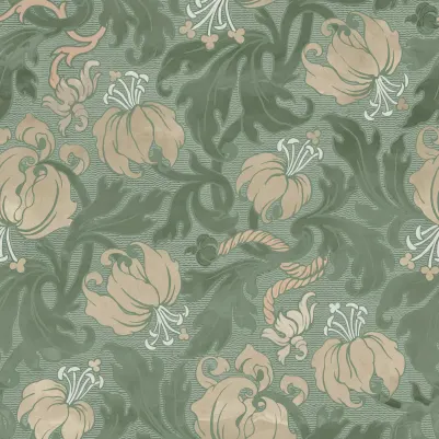 Midnight Peony, Green pattern image