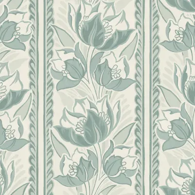 Tulip Stripes, Green pattern image