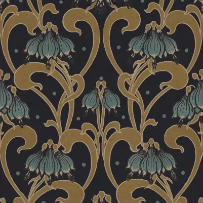 Art Nouveau Flower, Brown pattern image