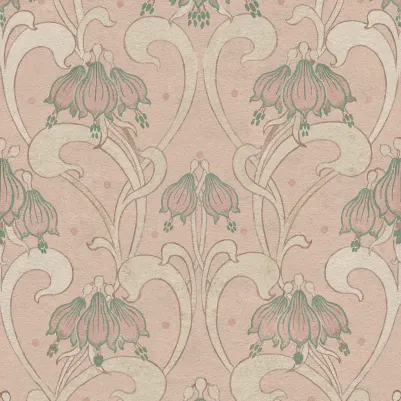 Art Nouveau Flower, Pink pattern image