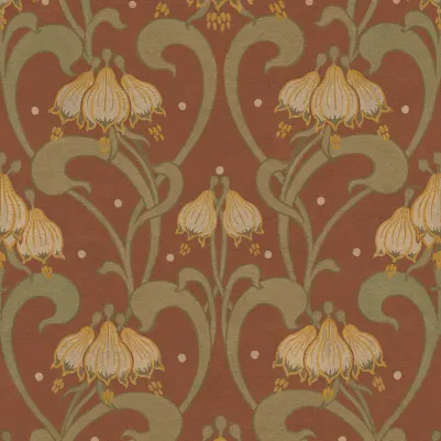 Art Nouveau Flower, Red pattern image