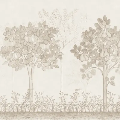 Trees in the Garden, Beige pattern image