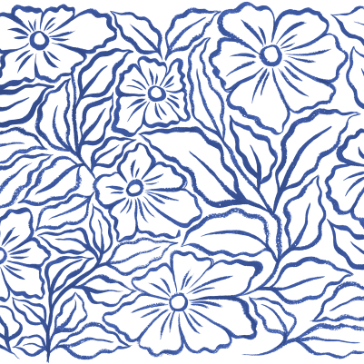 Ink Flowers, Blue pattern image