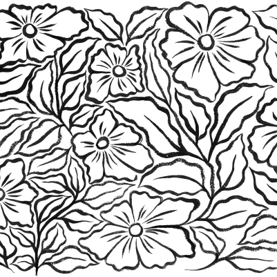 Ink Flowers, Black pattern image