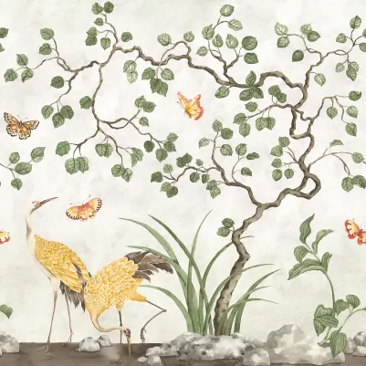 Where Cranes Dream, Beige pattern image
