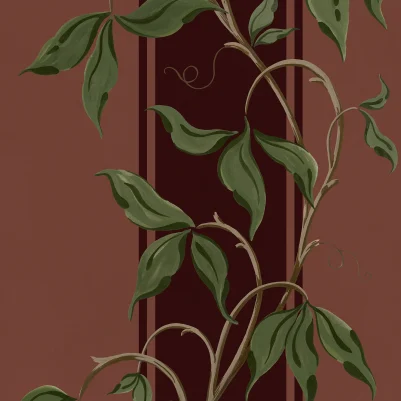 Garden Stripe, Burgundy pattern image