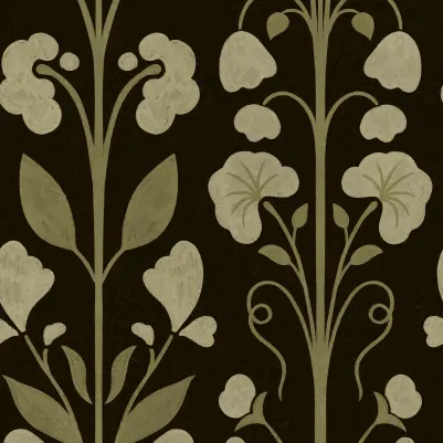 Folk Flower, Dark Green pattern image