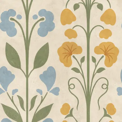 Folk Flower, Yellow pattern image