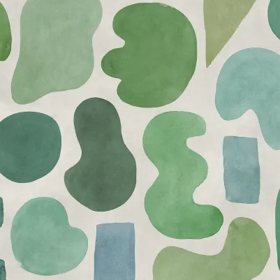 Watercolor Shapes, Green pattern image