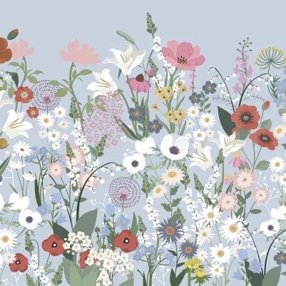 Playful Meadow, Blue pattern image