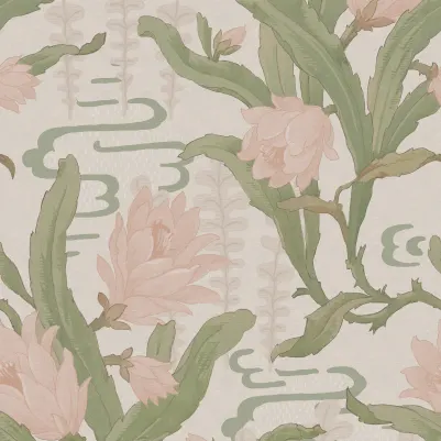 Flower in Pond, Pink pattern image