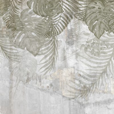 Monstera Wall, Green pattern image