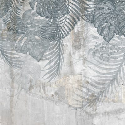 Monstera Wall, Blue pattern image