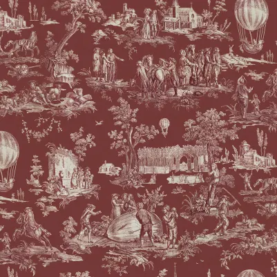 Heritage Toile, Burgundy pattern image