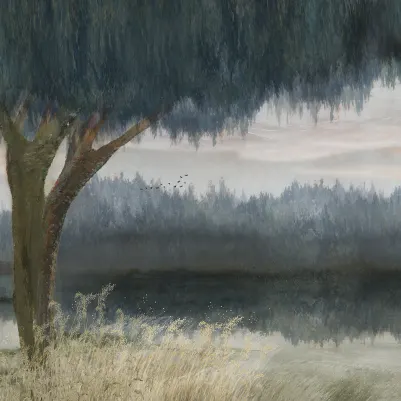 Dusk Lake, Blue pattern image
