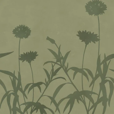 Floral Silhouette, Green pattern image