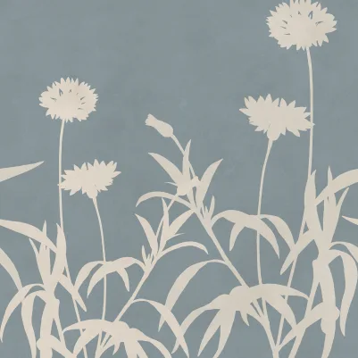 Floral Silhouette, Blue pattern image