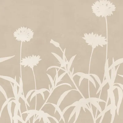 Floral Silhouette, Beige pattern image