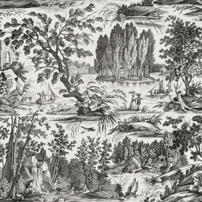Verdant Toile, Black pattern image