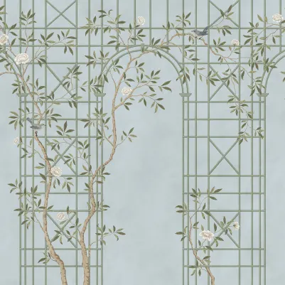 Chinoiserie Trellis, Light Blue pattern image