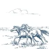 Horses Herd Grand, Blue