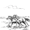 Horses Herd Grand, Black