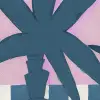 Palm Horizon, Blue & Pink