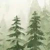 Watercolor Forest, Green