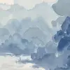 Aquarelle Landscape, Blue